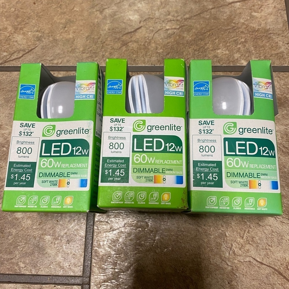3/$20.  LED Lightbulb Bundle Dimmable Household Lighting